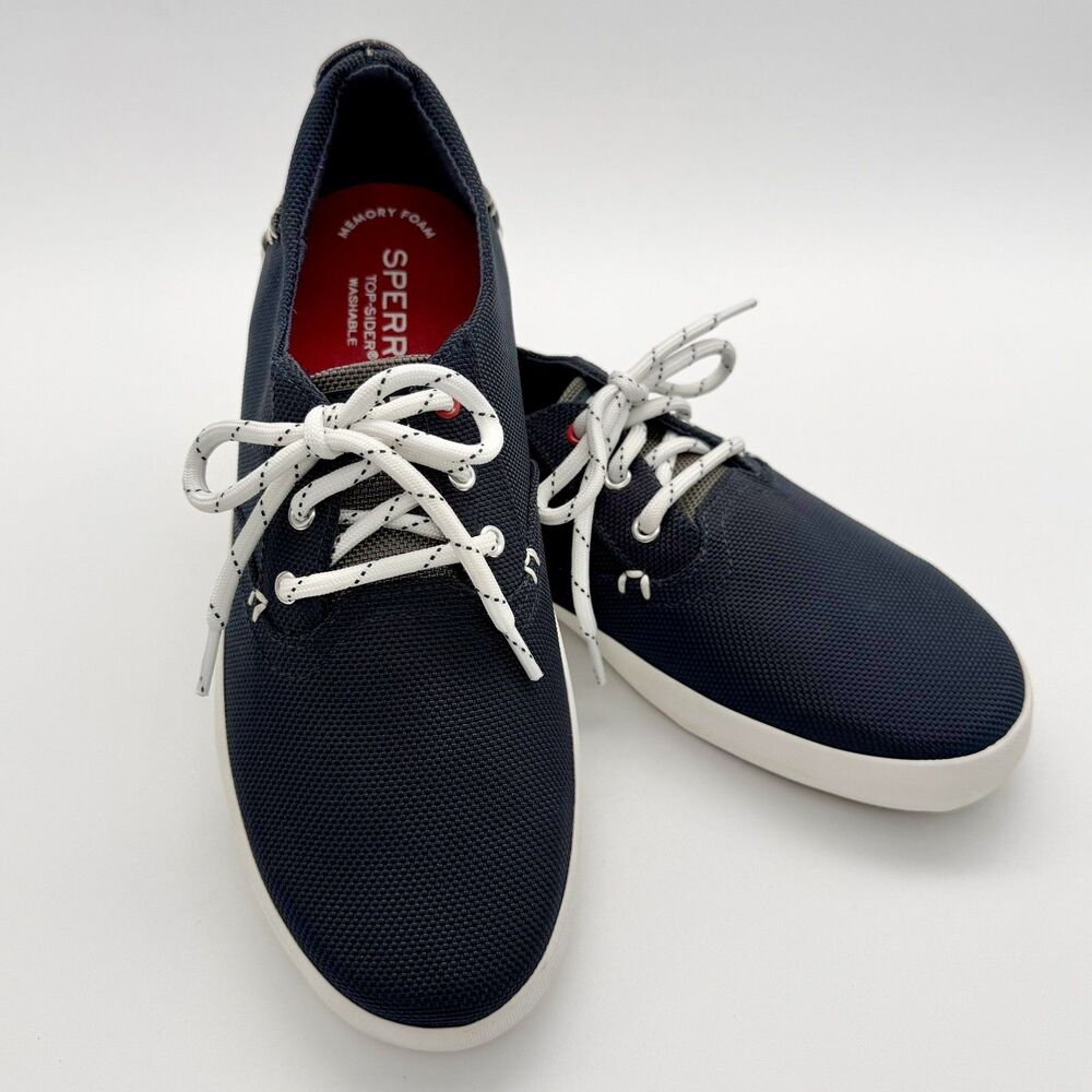 SPERRY TOP-SIDER Bodie Jr Shoes Boys Size 4M or Women's 6M Navy Canvas Lace-Up